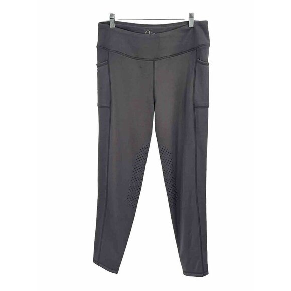 Piper by Smartpack Pull On Gray Riding Pants Equestrian Sz L Fleece Lined - Picture 1 of 6